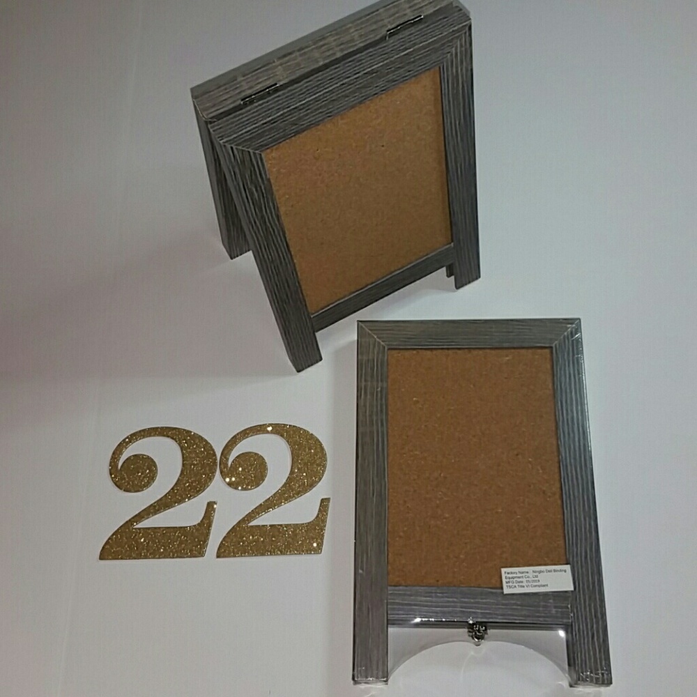 2 Chalk Cork Set of 2 Gray Double-Sided Easels - Picture 5 of 6